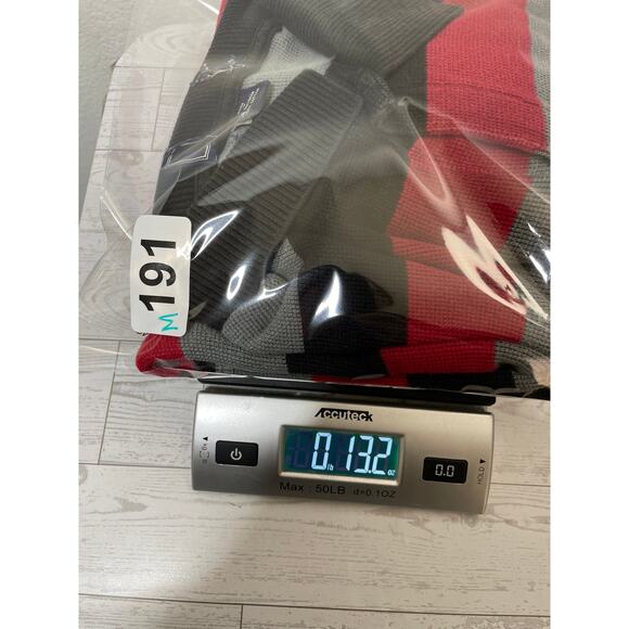 Vintage Red Grey & Black Stripped Mens Polo Short XL - Picture 8 of 8